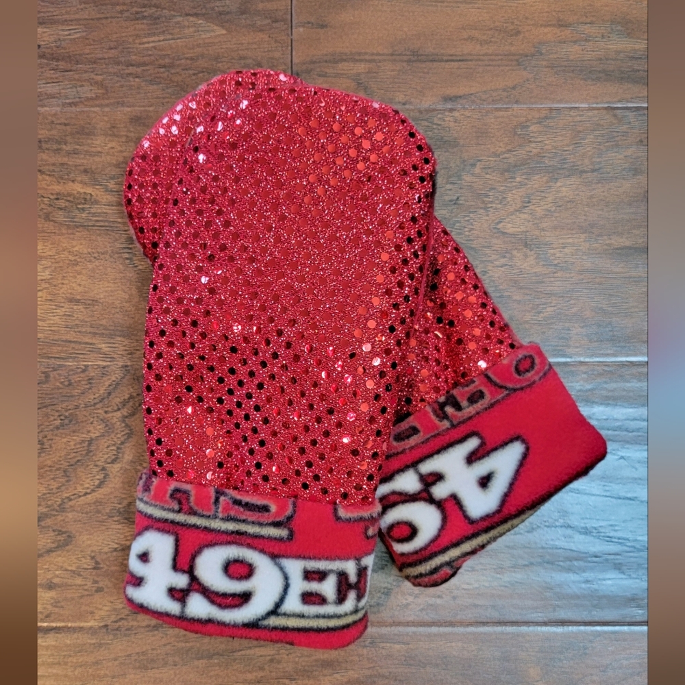 San Francisco 49ers NFL Sparkle Fleece Winter Women's Mittens